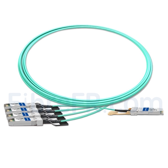 Image de 3m Arista Networks AOC-Q-4S-100G-3M Compatible Câble Optique Actif Breakout QSFP28 100G vers 4 x SFP28