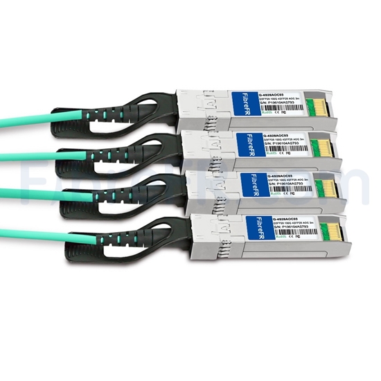 Image de 3m Arista Networks AOC-Q-4S-100G-3M Compatible Câble Optique Actif Breakout QSFP28 100G vers 4 x SFP28