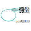 Image de 2m Brocade 100G-Q28-S28-AOC-0201 Compatible Câble Optique Actif Breakout QSFP28 100G vers 4 x SFP28