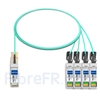 Image de 2m Brocade 100G-Q28-S28-AOC-0201 Compatible Câble Optique Actif Breakout QSFP28 100G vers 4 x SFP28
