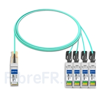 3m Extreme Networks Compatible Câble Optique Actif Breakout QSFP28 100G vers 4 x SFP28