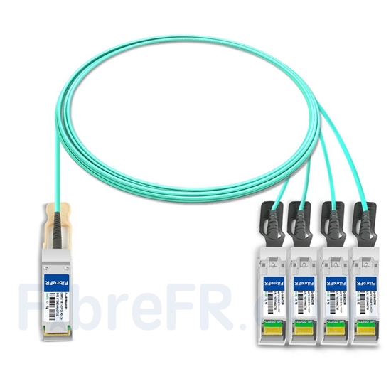 Image de 3m Extreme Networks Compatible Câble Optique Actif Breakout QSFP28 100G vers 4 x SFP28