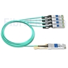 Image de 15m Extreme Networks Compatible Câble Optique Actif Breakout QSFP28 100G vers 4 x SFP28