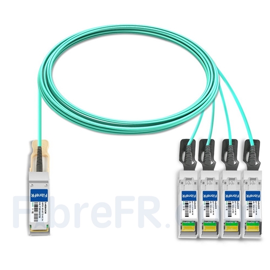 Image de 10m Arista Networks QSFP-4X10G-AOC10M Compatible Câble Optique Actif Breakout QSFP+ 40G vers 4 x SFP+