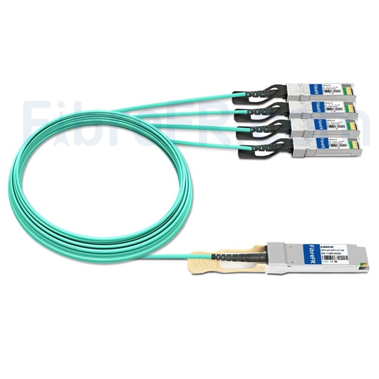 Image de 20m Avago AFBR-7IER20Z Compatible Câble Optique Actif Breakout QSFP+ 40G vers 4 x SFP+