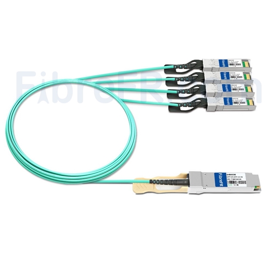 Image de 5m Brocade 40G-QSFP-4SFP-AOC-0501 Compatible Câble Optique Actif Breakout QSFP+ 40G vers 4 x SFP+