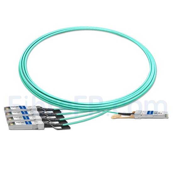 Image de 5m Brocade 40G-QSFP-4SFP-AOC-0501 Compatible Câble Optique Actif Breakout QSFP+ 40G vers 4 x SFP+