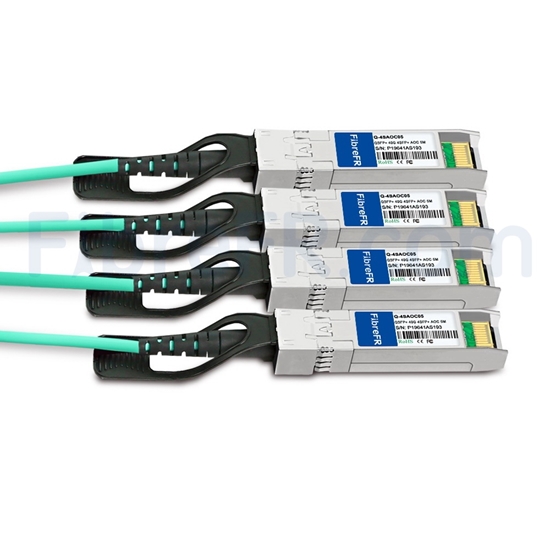 Image de 5m Cisco QSFP-4X10G-AOC5M Compatible Câble Optique Actif Breakout QSFP+ 40G vers 4 x SFP+
