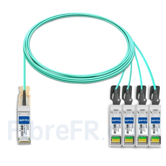 Image de 7m Cisco QSFP-4X10G-AOC7M Compatible Câble Optique Actif Breakout QSFP+ 40G vers 4 x SFP+
