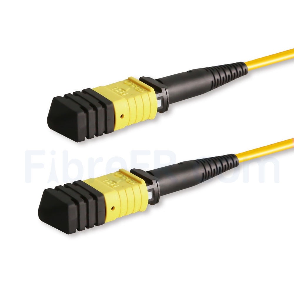 Câble Fibre Optique MPO-MPO 8 Fibres Multimode OM3 50/125µm - Longueur 10m - Type B - LSZH - Pour Centres De Données 40G/100G