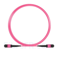 3m MTP-MTP Patch Cable Mâle 12 Fibres OM4 (OM3) 50/125 Multimode, Type B, Élite, Plénum (OFNP), Magenta