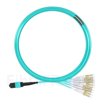 10m MTP Femelle vers 6 LC UPC Duplex 12 Fibres OM3 50/125 Câble Breakout Multimode, Type A, Élite, LSZH, Aqua