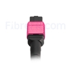 Image de 1m MTP Femelle vers 4 LC UPC Duplex 8 Fibres OM4 (OM3) 50/125 Câble Breakout Multimode, Type B, Élite, LSZH, Magenta