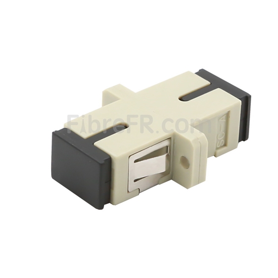 Image de Adaptateur à Fibre Optique/Manchon d'Accouplement Plastique SC/UPC vers SC/UPC Multimode OM1/OM2 Simplex avec Bride
