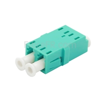 Image de Adaptateur à Fibre Optique/Manchon d'Accouplement Plastique LC/UPC vers LC/UPC, Type SC 10G Multimode OM3 Duplex avec Bride, Aqua