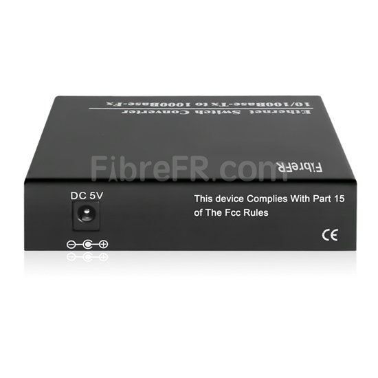 Image de 4x10/100/1000Base-T RJ45 ~ 1x1000Base-X SFP Rainure SC non géré Gigabit Ethernet Media Converter, Simplex, 1310nm/1550nm, 20km