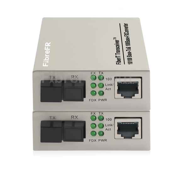 Image de 1x10/100Base-T RJ45 vers 1x100Base-X SFP Rainure SC Non géré Gigabit Ethernet Media Converter, Simplex, 1310nm/1550nm, 20km