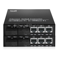 2x10/100Base-T RJ45 vers 2x100Base-X SFP Rainure SC Non géré Gigabit Ethernet Media Converter, Simplex, 1310nm/1550nm, 20km