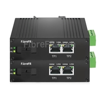 Mini 4x10/100/1000Base-T RJ45 vers 1x1000Base-X SFP Rainure SC Non géré Gigabit Ethernet Media Converter, Simplex, 1310nm/1550nm, 20km, Industrial