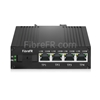 Image de Mini 4x10/100/1000Base-T RJ45 vers 1x 1000Base-X SFP Rainure SC Non géré Gigabit Ethernet Media Converter, Simplex, 1310nm/1550nm, 20km, Industrial