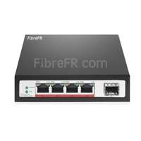 4x 10/100Base-T RJ45 ~ 1x switch/commutateur POE non géré SFP 100Base-X