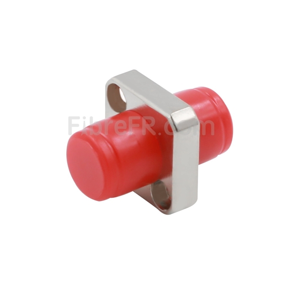 Image de Adaptateur à Fibre Optique/Manchon d'Accouplement Métallique FC/UPC vers FC/UPC, Type Carré Monobloc Solide, Simplex Monomode/Multimode avec Bride