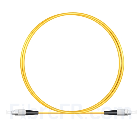 Image de 1M（3ft）1550nm FC UPC Simplex Axe Lent PVC-3.0mm Monomode (OFNR) 3,0 mm Polarisation Maintenant le Câble de Raccordement à Fibre Optique