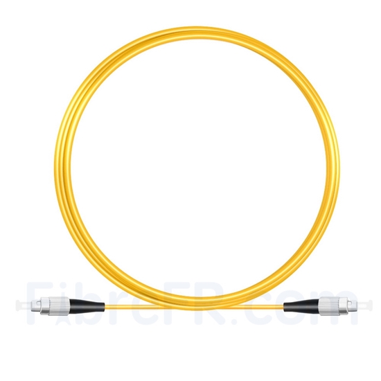 Image de 5M（16ft）1550nm FC UPC Simplex Axe Lent PVC-3.0mm Monomode (OFNR) 3,0 mm Polarisation Maintenant le Câble de Raccordement à Fibre Optique