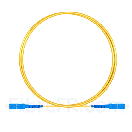 Image de 1M（3ft）1550nm SC UPC Simplex Axe Lent PVC-3.0mm Monomode (OFNR) 3,0 mm Polarisation Maintenant le Câble de Raccordement à Fibre Optique