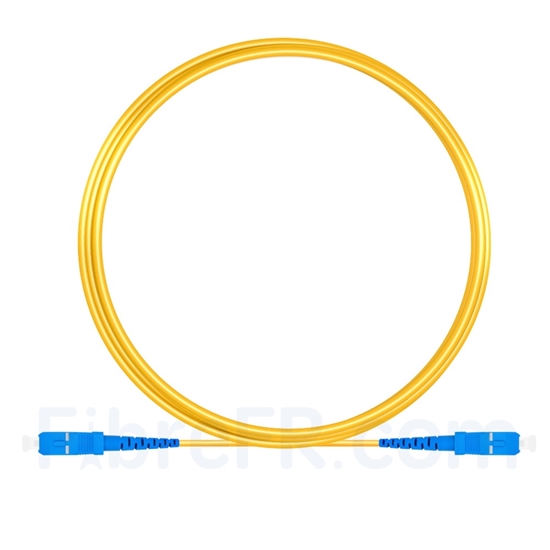 Image de 5M（16ft）1550nm SC UPC Simplex Axe Lent PVC-3.0mm Monomode (OFNR) 3,0 mm Polarisation Maintenant le Câble de Raccordement à Fibre Optique