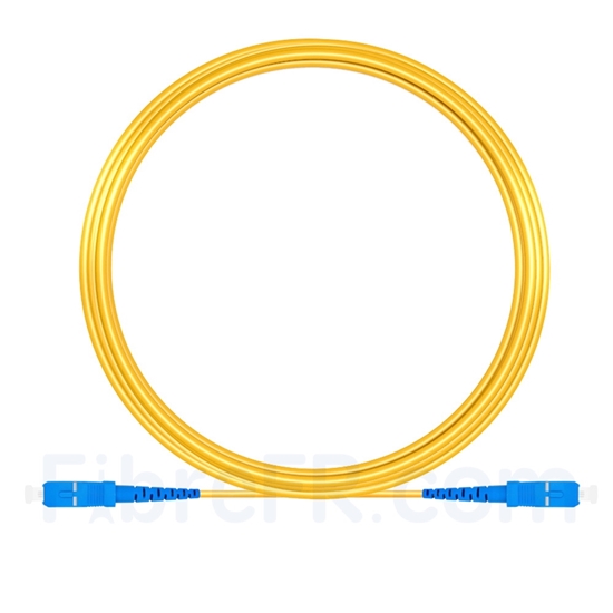 Image de 15M（49ft）1550nm SC UPC Simplex Axe Lent PVC-3.0mm Monomode (OFNR) 3,0 mm Polarisation Maintenant le Câble de Raccordement à Fibre Optique