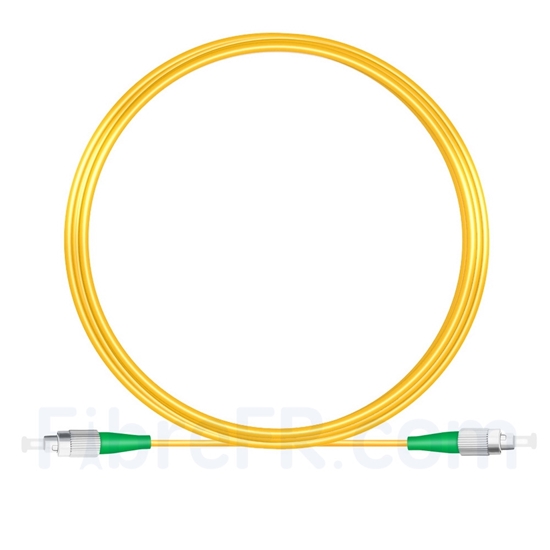 Image de 10M（33ft）1310nm FC APC Simplex Axe Lent PVC-3.0mm Monomode (OFNR) 3,0 mm Polarisation Maintenant le Câble de Raccordement à Fibre Optique