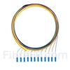 Image de 1,5m Pigtail à Fibre Optique LC UPC 12 Fibres OS2 Monomode Faisceau PVC (OFNR) 0,9mm