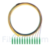 Image de 1,5m Pigtail à Fibre Optique LC APC 12 Fibres OS2 Monomode Faisceau PVC (OFNR) 0,9mm