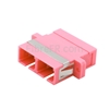 Image de Adaptateur à Fibre Optique/Manchon d'Accouplement Plastique SC/UPC vers SC/UPC 10G Multimode OM4 Duplex avec Bride, Violet