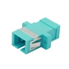 Image de Adaptateur à Fibre Optique/Manchon d'Accouplement Plastique SC/UPC vers SC/UPC 10G Multimode OM3 Simplex avec Bride, Aqua