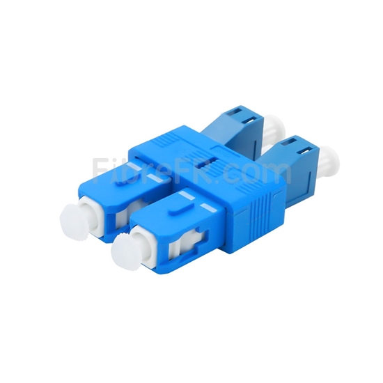 Image de Adaptateur à Fibre Optique/Manchon d'Accouplement Plastique LC/UPC Femelle vers SC/UPC Mâle Duplex Monomode