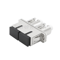 Image de Adaptateur à Fibre Optique/Manchon d'Accouplement Métallique LC-SC Hybride Duplex SM/MM, Femelle vers Femelle