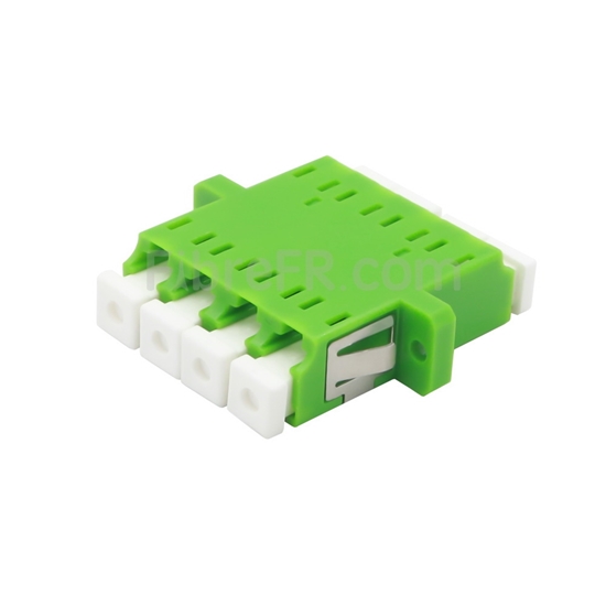 Image de Adaptateur à Fibre Optique/Manchon d'Accouplement Plastique LC/APC vers LC/APC Quad Monomode avec Bride