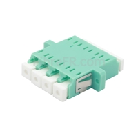 Adaptateur à Fibre Optique/Manchon d'Accouplement pastique LC/UPC vers LC/UPC 10G Quad Multimode OM3 avec Bride, Aqua