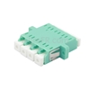 Image de Adaptateur à Fibre Optique/Manchon d'Accouplement pastique LC/UPC vers LC/UPC 10G Quad Multimode OM3 avec Bride, Aqua