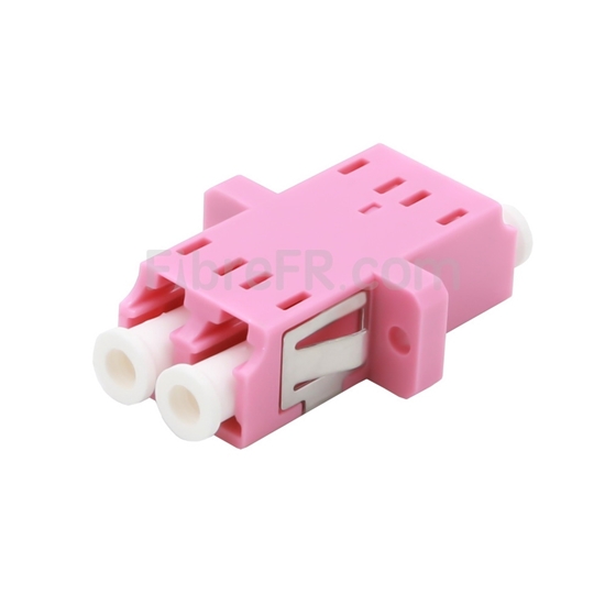 Image de Adaptateur à Fibre Optique/Manchon d'Accouplement Plastique LC/UPC vers LC/UPC, Type SC 10G Multimode OM4 Duplex avec Bride, Violet