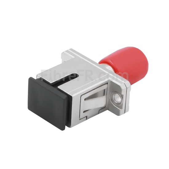 Image de Adaptateur à Fibre Optique/Manchon d'Accouplement Métallique ST-SC Hybride Simplex Monomode, Femelle vers Femelle